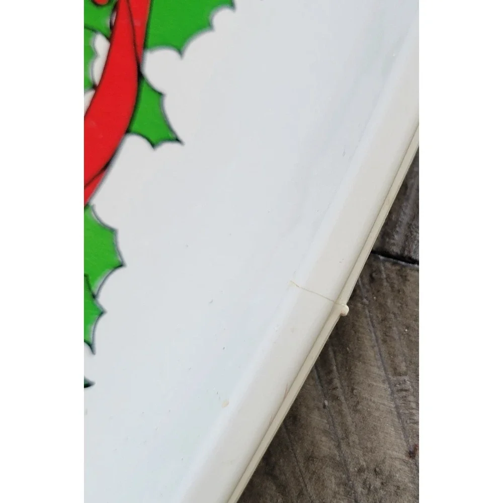 Vtg 1980s Christmas Country Geese Family Divided Serving Tray  Plastic Platter